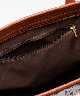 Sac femme imprimé forme cabas grande contenance vue3 - GEMO (ACCESS) - GEMO