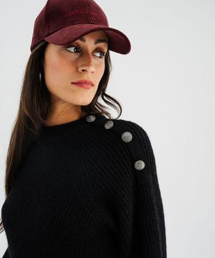 Pull en grosse maille à boutons décoratifs femme vue2 - GEMO(FEMME PAP) - GEMO