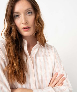 Chemise femme légères à rayures ajourées vue2 - GEMO(FEMME PAP) - GEMO