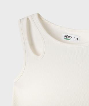 Débardeur en maille côtelée extensible à bretelles ajourées fille vue4 - GEMO 4G FILLE - GEMO