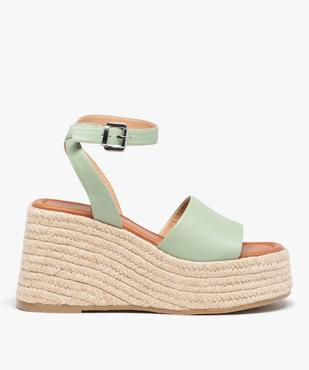 Sandales femme plateforme compensées à brides unies vue2 - GEMO(URBAIN) - GEMO