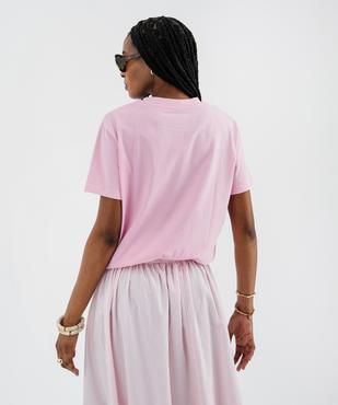 Tee-shirt manches courtes coupe ample avec motif sur l’avant femme vue3 - GEMO 4G FEMME - GEMO