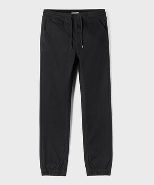 Pantalon jogger en twill de coton stretch à taille élastiquée garçon vue1 - GEMO (JUNIOR) - GEMO