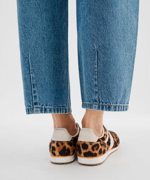 Jean barrel taille haute coloris délavé femme vue5 - GEMO(FEMME PAP) - GEMO