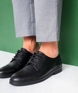 Derbies femme unis à lacets ronds style classique vue1 - GEMO (CASUAL) - GEMO