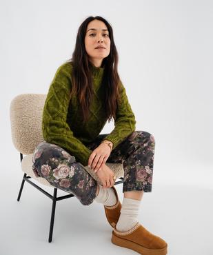 Pantalon en twill de coton fleuri forme ballon femme vue4 - GEMO(FEMME PAP) - GEMO