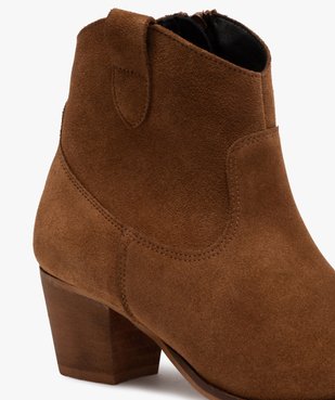 Boots femme à talon dessus cuir uni style western vue6 - GEMO(URBAIN) - GEMO