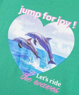 Tee-shirt manches courtes oversize à motif fille vue2 - GEMO 4G FILLE - GEMO