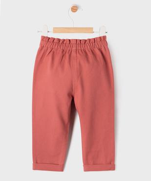 Pantalon en coton avec taille ajustable bébé fille vue3 - GEMO 4G BEBE - GEMO