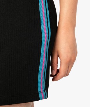 Robe femme forme tee-shirt avec bandes colorées sur les côtés vue2 - FOLLOW ME - GEMO