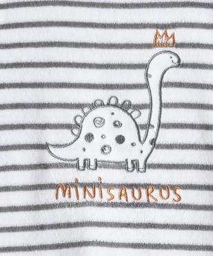 Pyjama bébé garçon en velours rayé et brodé vue2 - GEMO(BB COUCHE) - GEMO