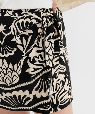 Jupe short en viscose à motifs fleuris femme grande taille vue4 - GEMO 4G GT - GEMO