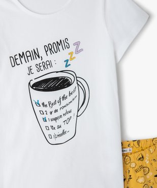 Pyjashort fille imprimé avec motif mug vue2 - GEMO (JUNIOR) - GEMO