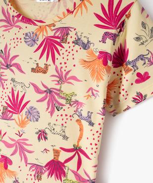 Chemise de nuit manches courtes à motif jungle fille vue3 - GEMO 4G FILLE - GEMO