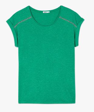 Tee-shirt femme pailleté avec manches ultra courtes à revers vue4 - GEMO(FEMME PAP) - GEMO