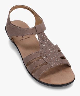 Sandales femme confort en suédine avec détails strass vue5 - GEMO (CONFORT) - GEMO