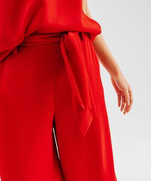 Pantalon de soirée large en satin avec ceinture femme vue5 - GEMO(FEMME PAP) - GEMO