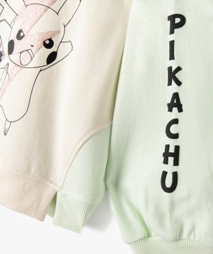 Sweat fille tricolore avec motif Pikachu - Pokemon vue3 - POKEMON - GEMO