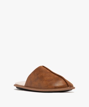 Chaussons homme mules fourrées sherpa vue2 - GEMO 4G HOMME - GEMO
