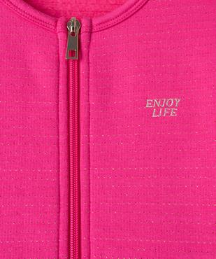 Sweat zippé à col rond avec motifs pailletés fille vue3 - GEMO (ENFANT) - GEMO