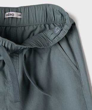 Short large en popeline de coton uni garçon  vue2 - GEMO (ENFANT) - GEMO