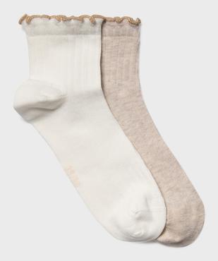 Chaussettes hautes à côtes plates et ourlet pailletée fille (lot de 2) vue1 - GEMO (ENFANT) - GEMO