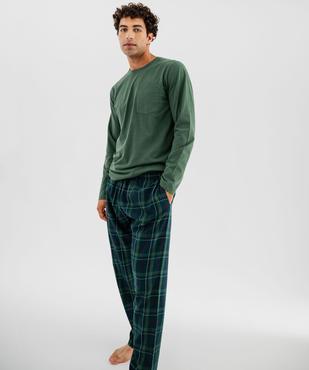 Pyjama à manches longues et pantalon à carreaux homme vue1 - GEMO(HOMWR HOM) - GEMO
