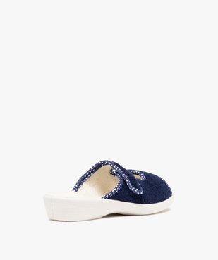 Chaussons femme pantoufles ouvertes à scratch avec liseré coeurs vue4 - GEMO 4G FEMME - GEMO