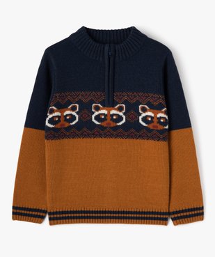 Pull en maille avec motifs pandas garçon vue1 - GEMO (ENFANT) - GEMO