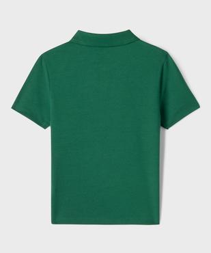 Polo manches courtes avec inscription brodée poitrine garçon vue3 - GEMO 4G FILLE - GEMO