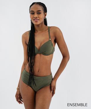 Ensemble de maillot de bain deux pièces pailleté kaki pour femme - GEMO