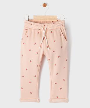 Pantalon en maille avec taille élastique et revers bébé fille vue2 - GEMO 4G BEBE - GEMO