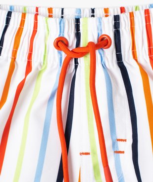 Short de bain garçon à rayures multicolores vue2 - GEMO (ENFANT) - GEMO