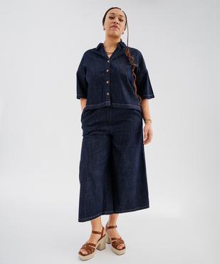 Chemise manches courtes en jean brut femme grande taille vue5 - GEMO (G TAILLE) - GEMO