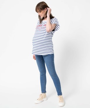 Jean de grossesse slim 4 poches avec bandeau jersey vue5 - GEMO (MATER) - GEMO