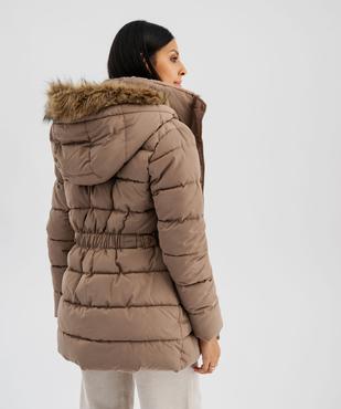 Doudoune mi-longue à capuche femme vue3 - GEMO 4G FEMME - GEMO
