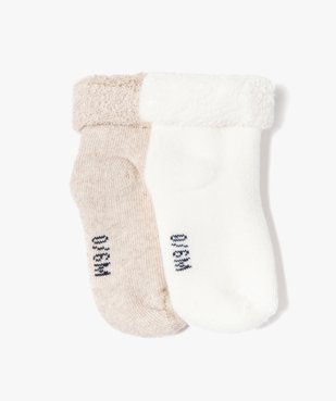 Chaussettes en maille bouclette douillette bébé (lot de 2) vue1 - GEMO 4G BEBE - GEMO