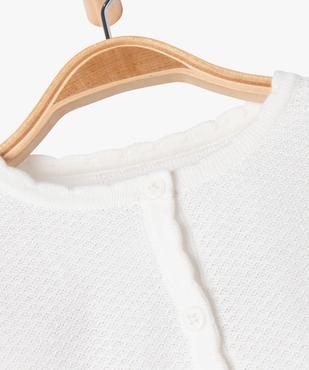 Gilet court en coton fantaisie bébé fille vue2 - GEMO(BEBE DEBT) - GEMO