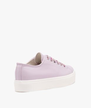 Baskets femme dessus vernis et uni avec semelle plateforme vue5 - GEMO (SPORTSWR) - GEMO