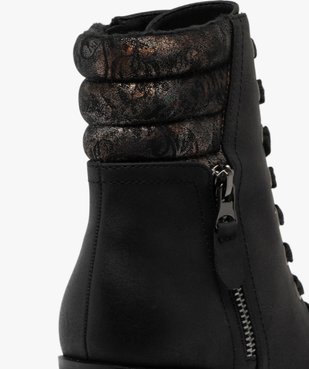 Boots femme à talon avec col matelassé et pailleté à motifs vue6 - GEMO(URBAIN) - GEMO