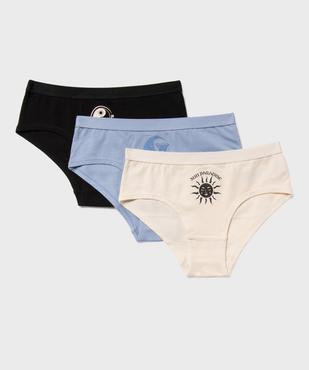 Shorties en coton stretch motifs fille (lot de 3) vue1 - GEMO 4G FILLE - GEMO