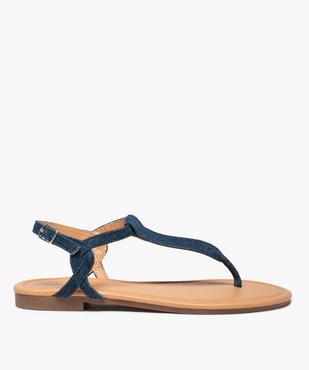 Sandales femme à talon plat et bride entre-doigts vue1 - GEMO (CASUAL) - GEMO