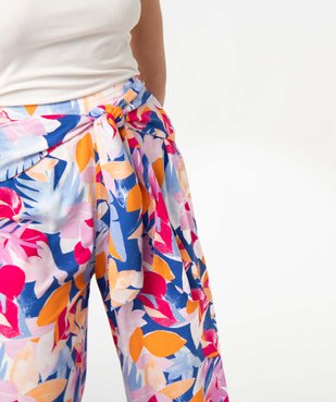 Pantalon femme à motifs fleuris coupe flare vue2 - GEMO(FEMME PAP) - GEMO