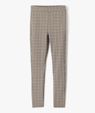 Pantalon slim en maille à carreaux et taille haute fille vue1 - GEMO (JUNIOR) - GEMO