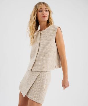 Veste sans manches en tweed brillant femme vue5 - GEMO(FEMME PAP) - GEMO