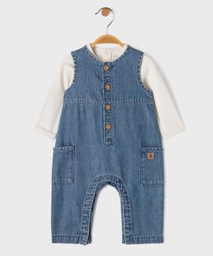 Ensemble bébé garçon : salopette en jean et body - LuluCastagnette vue1 - LULUCASTAGNETTE - GEMO