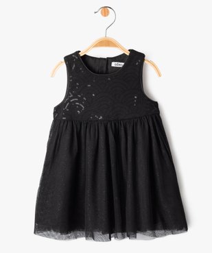Robe fête en tulle avec sequins et paillettes bébé fille vue1 - GEMO(BEBE DEBT) - GEMO