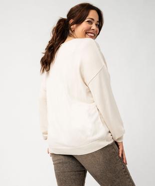 Pull en fine maille à encolure ajourée fantaisie femme grande taille vue3 - GEMO (G TAILLE) - GEMO