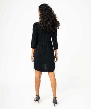Robe manches 3/4 en crêpe fluide femme vue3 - GEMO(FEMME PAP) - GEMO