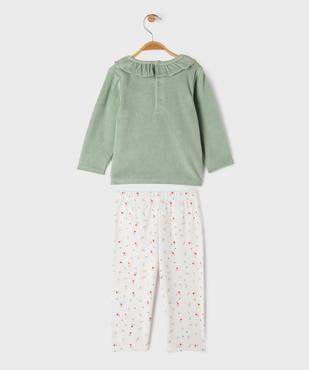 Pyjama en velours 2 pièces imprimé cœurs bébé fille vue9 - GEMO 4G BEBE - GEMO
